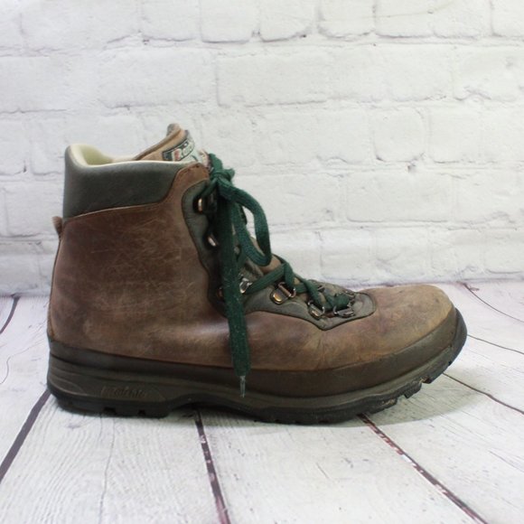 *Raichle Brown Leather Lace up Padded Vibram Sole Hiking Ankle Boots 10.5 Inches - Picture 1 of 9